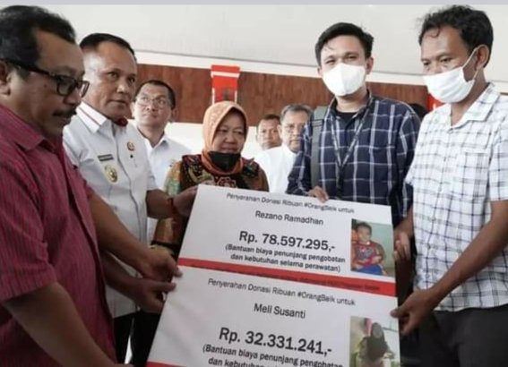 Bupati Dampingi Kemensos Bersama Kitabisa.com Serahkan Bantuan Atensi dan Donasi Di Lampung Selatan