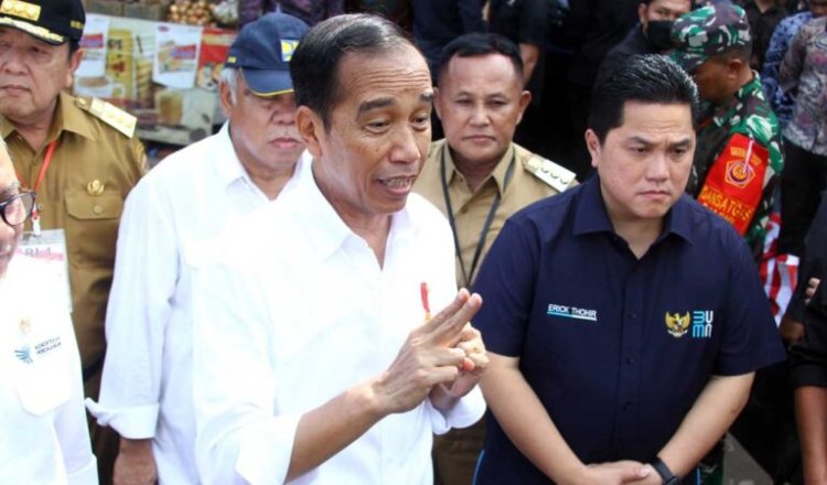 Nanang Dampingi Presiden Jokowi Mengunjungi Pasar Natar