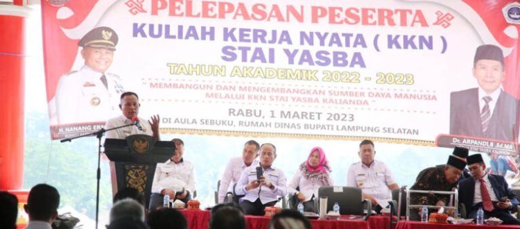 Bupati Lampung Selatan Lepas KKN 32 Mahasiswa STAI Yasba Kalianda