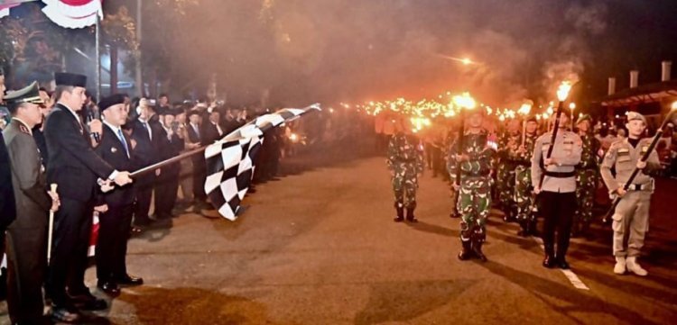 Pawai Obor Spektakuler, Malam Peringatan HUT RI ke 80 di Lampung Selatan Berkobar 
