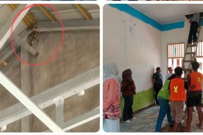 Ketua Komisi III DPRD Lampung Selatan Sidak Proyek Rehabilitasi SDN Pulau Tengah