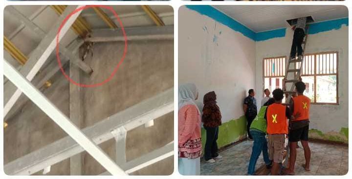 Ketua Komisi III DPRD Lampung Selatan Sidak Proyek Rehabilitasi SDN Pulau Tengah