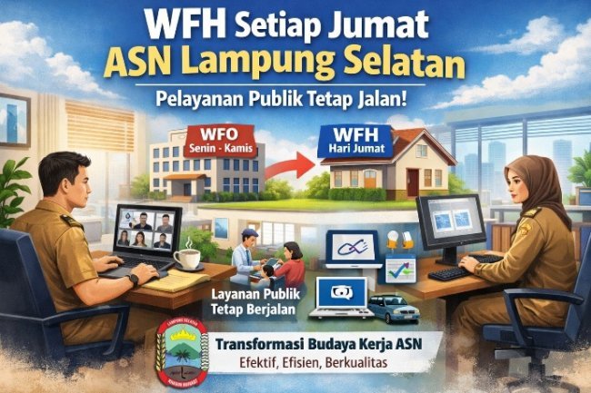 Mulai Besok, ASN Lampung Selatan WFH Tiap Jumat, Pemkab Pastikan Pelayanan Publik Tetap Jalan, Ini Skemanya!