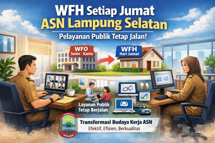 Mulai Besok, ASN Lampung Selatan WFH Tiap Jumat, Pemkab Pastikan Pelayanan Publik Tetap Jalan, Ini Skemanya