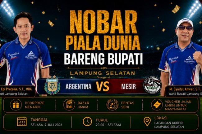 Nobar Argentina vs Mesir di Lapangan Korpri Hadirkan Hiburan, UMKM, dan Doorprize
