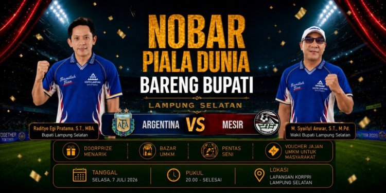 Nobar Argentina vs Mesir di Lapangan Korpri Hadirkan Hiburan, UMKM, dan Doorprize